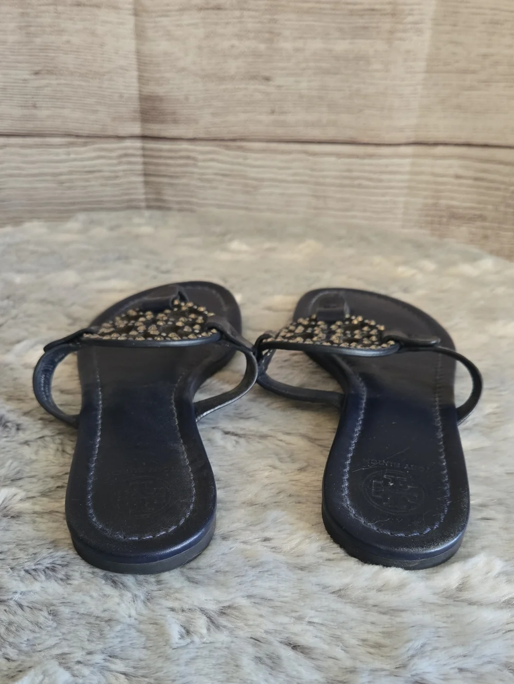 Tory Burch Navy Flip Flops, Womens Size 8.5